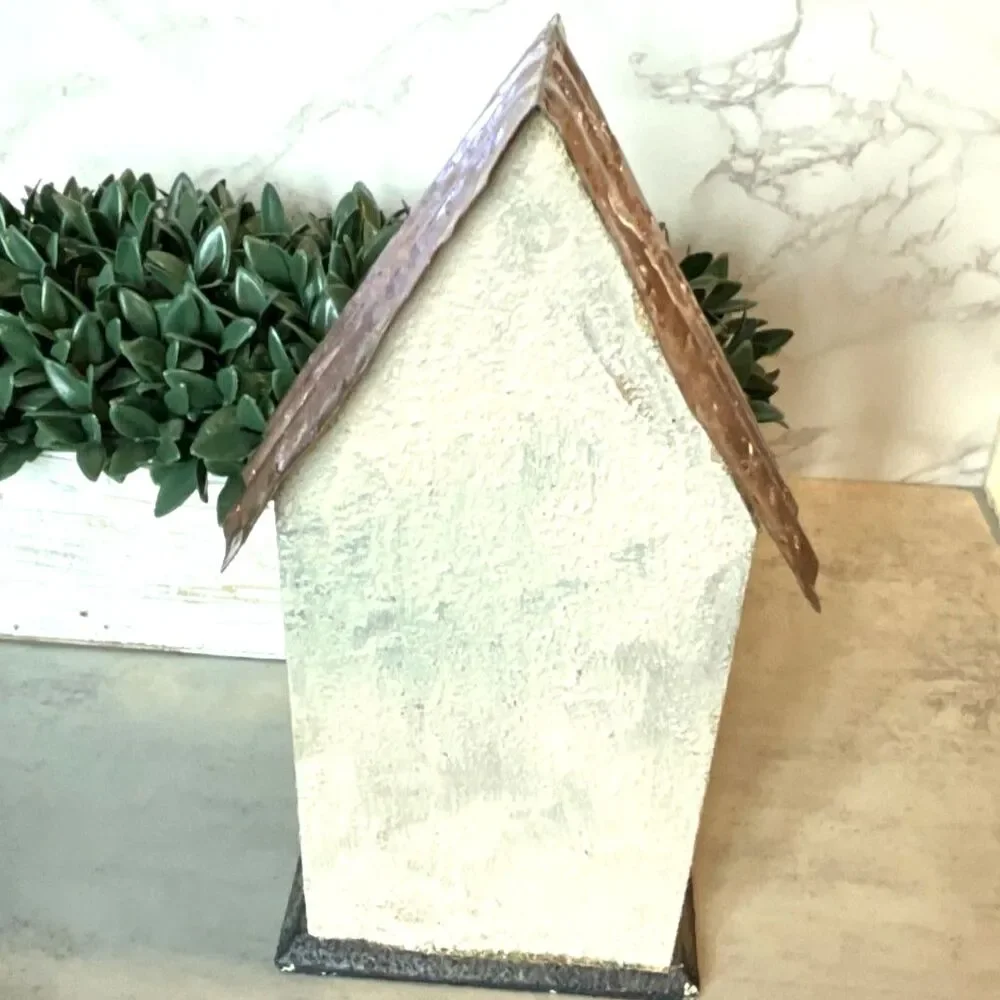 One of a kind wooden birdhouse reclaimed wood and vintage hardware must see